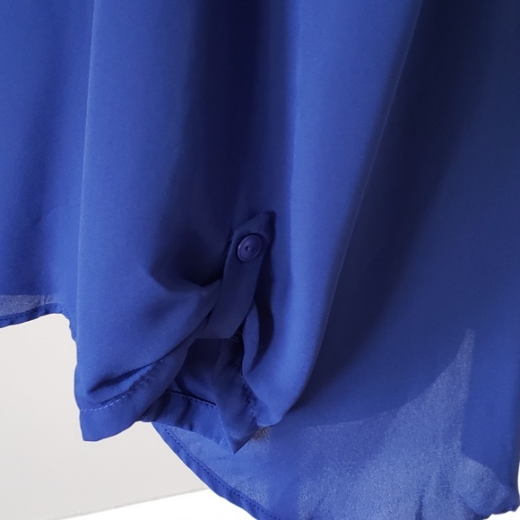 3/4 sleeve Royal Blue Blouse - Picture 2 of 4